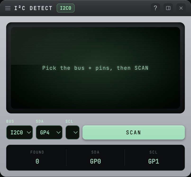 I2C detect scanner instrument